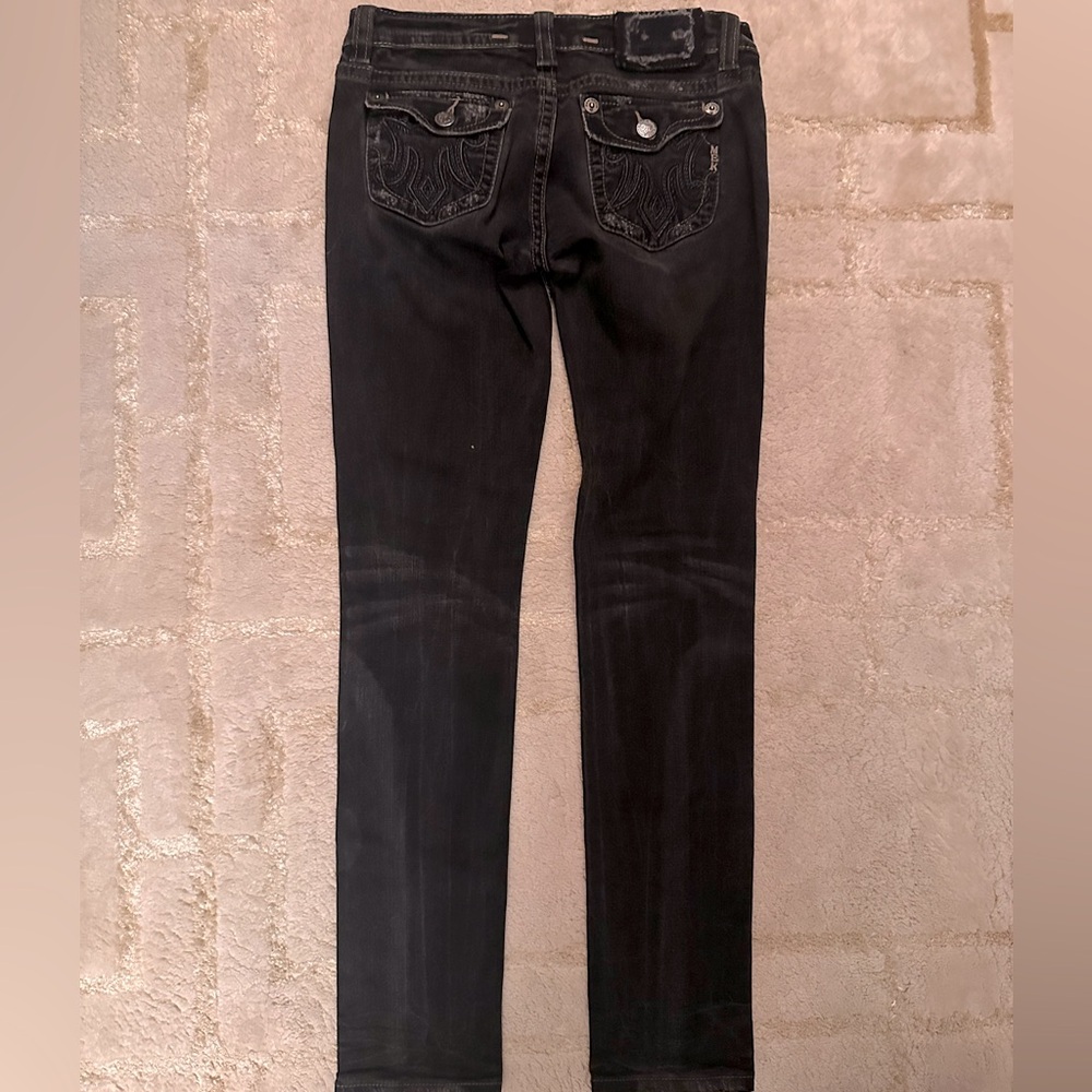 MEK Denim slightly distressed black OAXACA skinny jeans - size 28